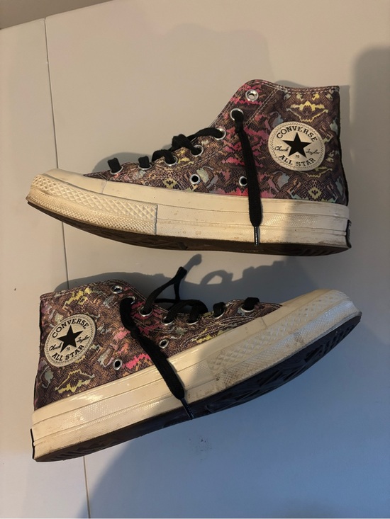 Converse Shoes - Converse High-Top Sneakers in Black with Multicolor Snake-Print Women’s Size 7.5